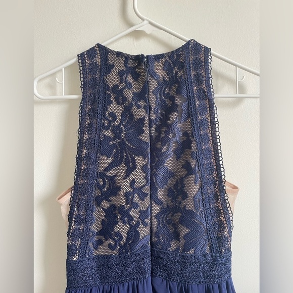 Lulu's Navy Lace Maxi Dress - Picture 7 of 12
